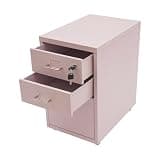 LiHUiee File Cabinet, 3-Layer with Lock (Pink)