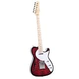 ZOCWJK Electric Guitar TL F Hole Jazz Electric Guitar with Chrome Tuners Basswood Humbucker Pickup,Red