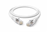 1 x 82 foot Cat5e Ethernet Cable White – High Speed 1Gbps Internet LAN Network Cable, Snagless RJ45 Patch Lead, UV Resistant, Flexible, PoE Compatible for Router, PC, Server, Modem, Gaming Consoles
