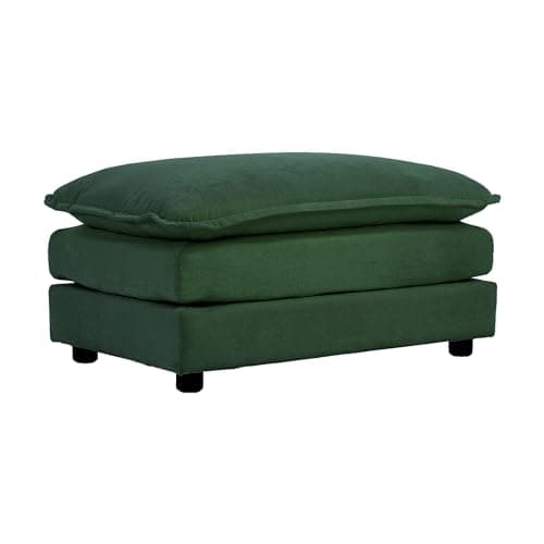 PlushNest 35" Chenille Fabric Ottoman Footrest Sturdy Solid Wood Frame Foot Stool Sponge & Breathable Fabric Easy to Assembly Fits 2/3/4 Seater Sofa Green