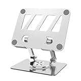 VURUPZAKS Laptop Stand Adjustable Aluminum Alloy Notebook Tablet Stand Up to 17 Inch Laptop Portable Fold Holder(Silver)