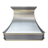 Stainless Steel Range Hood Wall Mount 36'' W,27'' H, 21'' D,CT Copper Tailor Custom Handmade Metal Kitchen Vent Hood, With 4-Speed Exhaust Fan & LED Light,SH3-BS