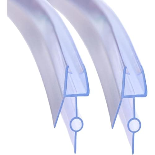 dDanke for Frameless Curved Shower Door Bottom Seal Strip 2 Pack 40cm 15.75inch PVC Shower Glass Door Water Barrier Soft Lip 16mm (10mm)