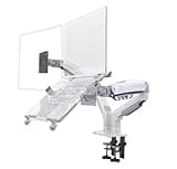 VIZLKOG Desktop F160 + FP-2 gas spring arms for 17"-27" monitor stand + 10"-17" air pressure mounting bracket load 2-9kg(2025 Ver White)