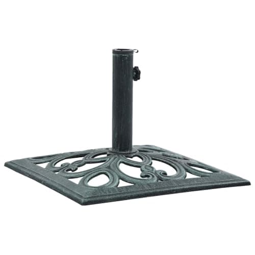 VIHHQGC Heavy Duty Cast Iron Umbrella Base for Patio, Green Outdoor Umbrella Stand with Floral Design for Stability and Durable Support for Balcony and Garden