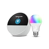 Echo Spot with Amazon Basics Smart Color Bulb