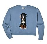 Womens Cirnechi dell’Etna Dog Graduation Cap School Graduate Owner Comfort Colors Crop Sweatshirt