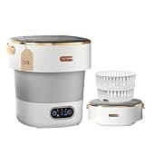 LumenOrbit Portable Washing Machine with Spin Basket, Upgraded 20L Foldable Mini Washer【5-Min Wash・3-Min Spin・1-Year Free Replacement】Small Washing Machine for Travel, Dorms, RVs, Camping (Gray)