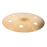 Happyyami 14-inch Alloy Trash Crash Cymbal with Holes, Lightweight Perforated Effect Cymbal for Drum Set, Smooth Edges, Bright Gold Tone, for Jazz and Practice Sessions