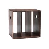 CFGH6FDF Black Walnut Square Retro Minimalism Bookshelf 3 Compartments Wooden Home Storage Rack Freestanding Book Shelf