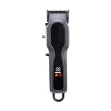 AFPSDLFJDLS Electric Hair Clipper with LCD Display Rechargeable Shaver Stainless Steel Blade