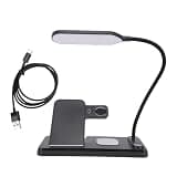Ahgsup 3 in 1 Wireless Charging Station Wireless Charger Stand Charging Dock 15W Fast Foldable Reading Lamp 3 Color Temperatures for Phone Earbuds Smartwatch