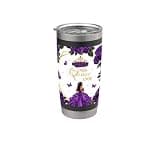 Mis Quince Años Enchanted Rose Purple Floral Princess Decor Stainless Steel Insulated Tumbler