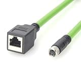 Plinkwirekb PROFINET M8 D Code 4 Pin Female to RJ45 Female Industrial Ethernet Cable 100Mbps Cat5e Shielded Network Adapter Cable High Flex Drag Chain for EtherCAT, PLC, Robotics, CNC (0.2m/0.66FT)