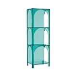 CFGH6FDF Modern Minimalist Acrylic Bookshelf Home Vertical Creative Light Luxury Storage Stand Freestanding Book Shelf(Blue)