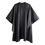 Barber Cape with Adjustable Snap Closure Waterproof Hair Cutting Salon, for Home Haircut, Stylists(Black Pack of 1)