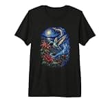 Hummingbird Moonlit Garden Bird Lover Gogh Garden Premium Tri-Blend T-Shirt