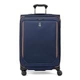 Travelpro Crew Classic Lightweight Softside Expandable Checked Luggage, 8 Wheel Spinner Suitcase, TSA Lock, Men and Women, Checked Medium 25-Inch, Patriot Blue