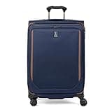 Travelpro Crew Classic Lightweight Softside Expandable Checked Luggage, 8 Wheel Spinner Suitcase, TSA Lock, Men and Women, Checked Medium 25-Inch, Patriot Blue