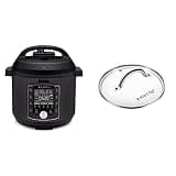 Instant Pot Pro 10-in-1 Pressure Cooker (8QT, 0) and Tempered Glass Lid (10.2-In, 8-Qt)