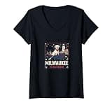 Women's Milwaukee Wisconsin Dog Lover Vintage Retro Design RA0D V-Neck T-Shirt