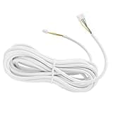 Zunate 10m 0.3mm 4-Core Round Flexible Copper Cable for Video Doorbell Intercom System, Includes Preconnected Connectors and White PVC Insulated Outer Casing
