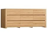 TEENFON 63" Dresser for Bedroom with 9 Drawers, Modern Dressers & Chests of Drawers with Metal Handles, Wooden Dresser TV Stand, Bedroom Dressers, for Bedroom, Hallway, Natural