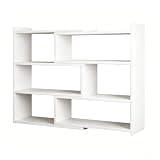 HJYXXSR Extendable Solid Wood Bookshelf, Open Floor-Standing Storage Shelf, Multi-Tiered Design, Suitable for Offices, Studies, Bedrooms, Living Rooms White 60-120cm/23.6-47.2in