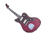 39 Inch Solid Body Electric Guitars, Metallic Red Offset Guitar Block Inlays, Guitarra Electrica for Indie Rock & Stage