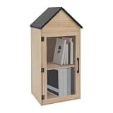 CTYSZZA Outdoor Little Library Book Box, 2-Tier Waterproof Wooden Book Exchange Cabinet Weather Resistant Mini Library Storage Box Solid Wood Little Free Literature Box for Community Book Sharing (A)
