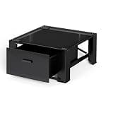 Matalde Washer and Dryer Stand - 28" Laundry Pedestals ,Top with Panel, Steel Washing Machine Pedestal Raiser, 14.2 Inches Height Elevation Black