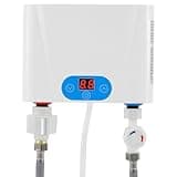GQWQNIO 220V 5.5KW Electric Tankless Water Heater,Instant Hot Water Heater with Touch Control, Portable Heater Tool, Wall Mounted with Hanging Holes or Under Sink Kitchen Household