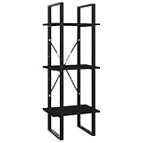 KGHFDVB 3-Tier Book Cabinet Black 15.7x11.8x41.3 Engineered Wood Bookshelf for Home Office, Small Bookcase with 3 Shelves for Books and Decor