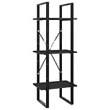 KGHFDVB Industrial 3-Tier Book Cabinet Gray 15.7x11.8x41.3 Inches Small Bookcase with 3 Shelves for Home Office, Engineered Wood