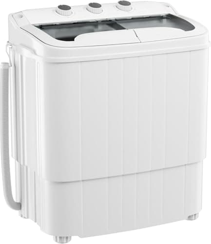 Incbruce Portable Washing Machine, 16 lbs Capacity Combo (9.6lbs Washer + 6.4lbs Spinner), Compact Twin Tub for Home, Apartment, RV Camping, Easy Storage & Drain (Grey)