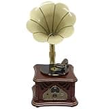 Retro Gramophone Record Player, Hi-Fi, Handcrafted by Pure Oak for Music Player,Decorative Phonograph with Aux-in/USB, /Home Decoration/Vintage Collection/Gift (Brown)