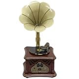Retro Gramophone Record Player, Hi-Fi, Handcrafted by Pure Oak for Music Player,Decorative Phonograph with Aux-in/USB, /Home Decoration/Vintage Collection/Gift (Brown)