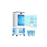 Portable Air Conditioners, 8L Evaporative Air Cooler with Remote and LED Display, 60W Energy-Efficient, 3 Speeds & 4 Modes, 12H Timer, 120°Oscillation, Portable AC Units for Rooms Bedroom Home Office