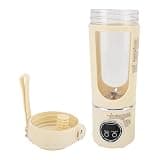 Sorandy 700ML 7.4V Portable Juicer Cup, Rechargeable Personal Blender with 12 Stainless Steel Blades for Shakes Fruit, Small Electric Smoothie Blender Cup for Home Office Camping (Beige)