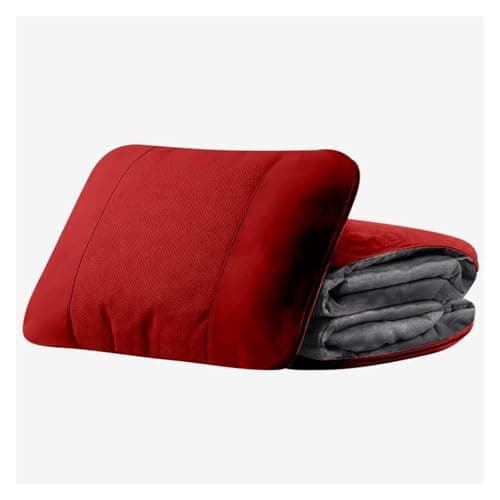 DTAWID 3-in-1 Car Pillow Blanket for Mitsubishi 3000GT 1991-1999 Multifunctional Luxury Soft Travel Cushion Quilt Portable Convertible Breathable Car Seat Accessories, red Style