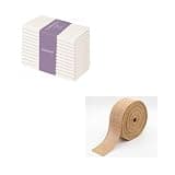 PurpleEssences Hemstitch Cloth Napkins - 18 x 18 Inch - Set of 12 - Jute Burlap Hemmed Edges Ribbon - 1.5 ” Width, 10 Yards - Cream and Natural