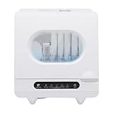 Portable Tabletop Dishwasher, O₃ Sterilization Countertop Dishwasher with 161.6℉ Temp, 12 Spouts, 360° Rotation Flushing, 35-55min Thoroughly Clean, 1200W, for Homes, Apartments