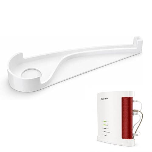 Vertical Stand Compatible with Fritz!Box 7690, Router Table Stand Holder with Ventilation & Cable Management, Space Saving Router Stand for Desk Shelf, White