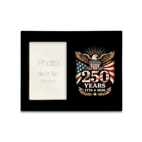 250th Years 4th of July 250th Anniversary American Flag picture frame for desk decorative
