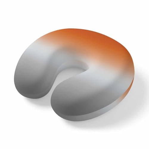 Burnt Orange Gray Ombre Travel Neck Pillow Memory Foam,Hand Neck Support Airplane Pillow for Traveling Bed Car Office Home,Modern Gradient Abstract Art Flight Pillows with Removable & Washable Cover