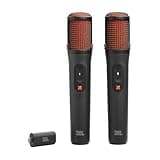 JBL EasySing Mics - Two Wireless AI-Powered Microphones with Real-time Vocal Removal, Seamless Connection, Plug in and Sing with Clear, Crisp Sound for Up to 10 Hours of Singing time (Black)