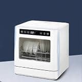 Portable Countertop Dishwasher, 8 Place Settings, 5 Wash Cycles, High Temp Dry, Dual Spray Arms, Tank or Faucet Connect, Compact Design for Small Kitchens and Apartments