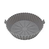 Reusable Air Fryers Pan Liner Accessories Silicone Airfryer Oven Baking Tray Pizza Fried Chicken Basket(S-Gray)