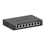 NETGEAR 8-Port Gigabit Ethernet Easy Smart Managed Essentials Switch (GS308E) - Desktop or Wall Mount, Home Network Hub, Office Ethernet Splitter, Silent Operation