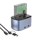 GODO M.2 NVMe/SATA SSD/HDD Expansion Dock, Dual-Slot Support for M.2 NVMe/SATA + 2.5-inch/3.5-inch SSD/HDD Adapter, USB-C Hard Drive Cloning Station and Card Reader, Supports Offline Cloning